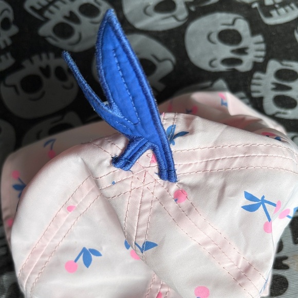 Baby/Toddler Pink and Blue Cherry Patterned Sun Hat with Neck Shield​ - Picture 4 of 4